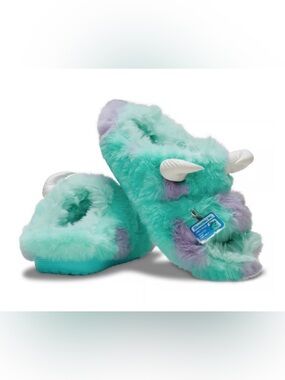 Crocs Monsters Inc Sulley Fuzzy Slippers Classic Cozzzy Sandal M7 W9 Blue Purple